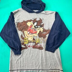 Vintage 1997 Tasmanian devil taz graphic 90s vintage looney tunes hooded shirt